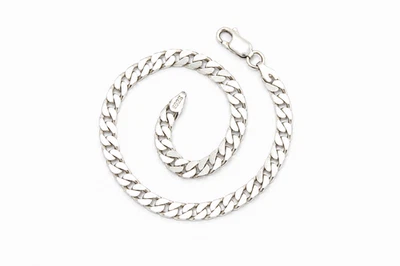 Sterling Silber Panzerarmband. 8,14 Zoll. 8,35g. - Bild 1 von 2