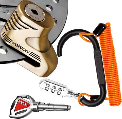 Anti-Theft Lock, Combination Lock, Can be used for brake  Color: Copper silver