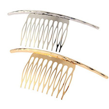 2Pcs French Twist 10 Teeths Comb Alloy Metal Bridal Wedding Hair Side Comb Headp