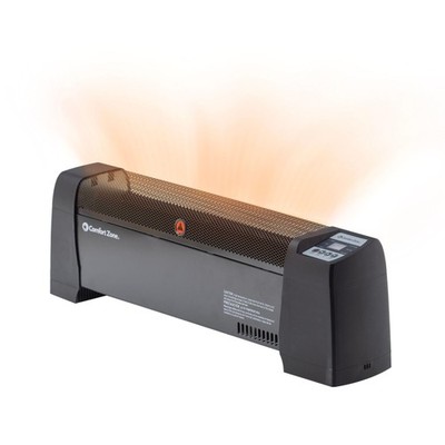 Comfort Zone Baseboard Space Heater with Digital Thermostat, 1500-Watt, Black 