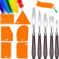 Rominvic Strukturpaste,Spachtel Set 11 StüCk Acrylmalerei - 5 Palette Messer+6