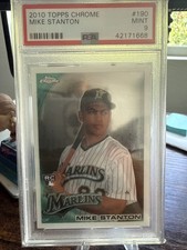 2010 Topps Chrome Mike Stanton Rookie #190 Mike on Card PSA 9 Marlins. rookie card picture