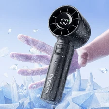 1 pc USB-Rechargeable Turbo Fan – 5 Speeds & Digital Display, Max 12 h - NEW