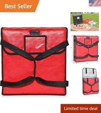 Durable 18x18x5 Inch Insulated Pizza Delivery Bag with Secure Zipper Closure