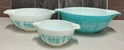 Vintage Pyrex Amish Butterprint Cinderella Bowls Set of 3 Nesting 441 443 444