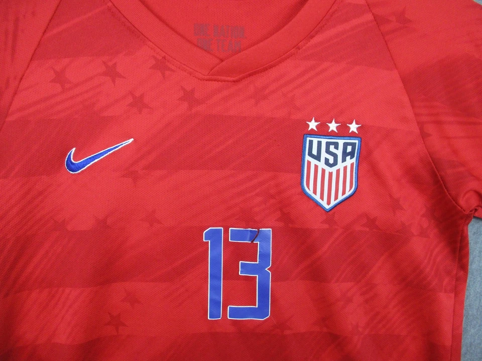 Camiseta de fútbol para mujer de EE. UU. pequeña roja Nike 13 Morgan Copa Mundial Dri Fit USWNT 3 estrellas Foto 2 de 4