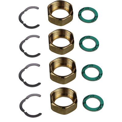 4 Stück Verschraubung Messing Solar Edelstahl Wellrohr DN16 / 3/4''