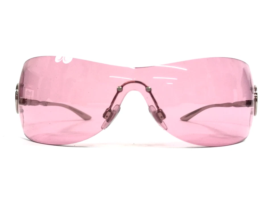 Gafas de sol Dolce & Gabbana DG2308 05/84 monturas plateadas con lente protectora envolvente rosa Foto 3 de 4