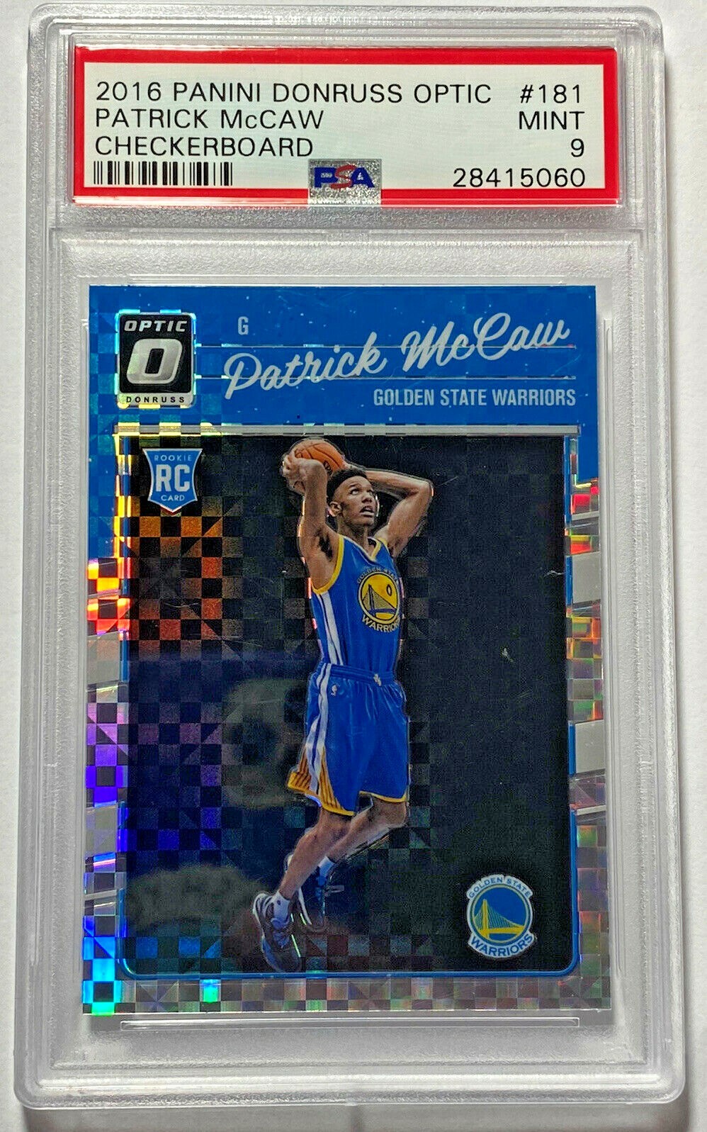 2016 Optic PATRICK McCAW sp ROOKIE Checkerboard RC PSA 9 Silver Holo Refractor