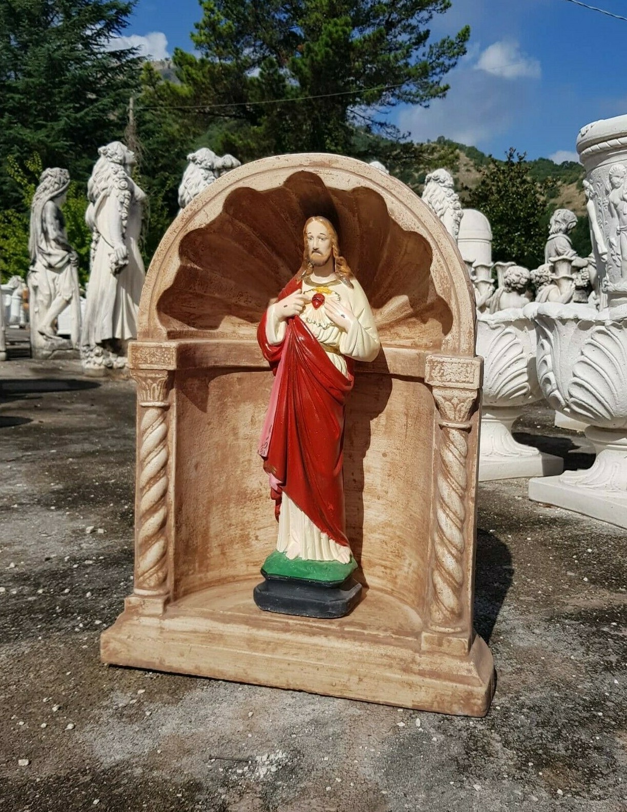 Nicchia Grotta In Cemento Effetto Legno 150 Cm Per Esterno - Senza Statua - Foto 2