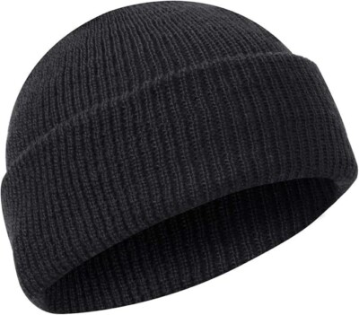 Rothco Black US Made 100% Wool Watch Cap All-Weather Protection Style Beanie