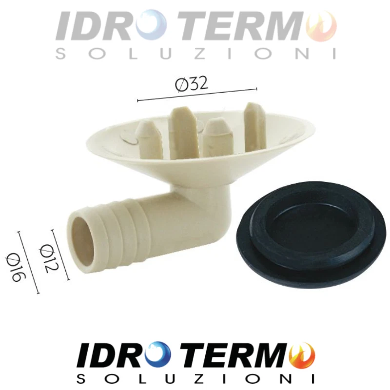 VECAMCO PIPETTA SCARICO CONDENSA CON ATTACCO Ø32 ADATTABILE A UNITA' ESTERNE DEL MERCATO