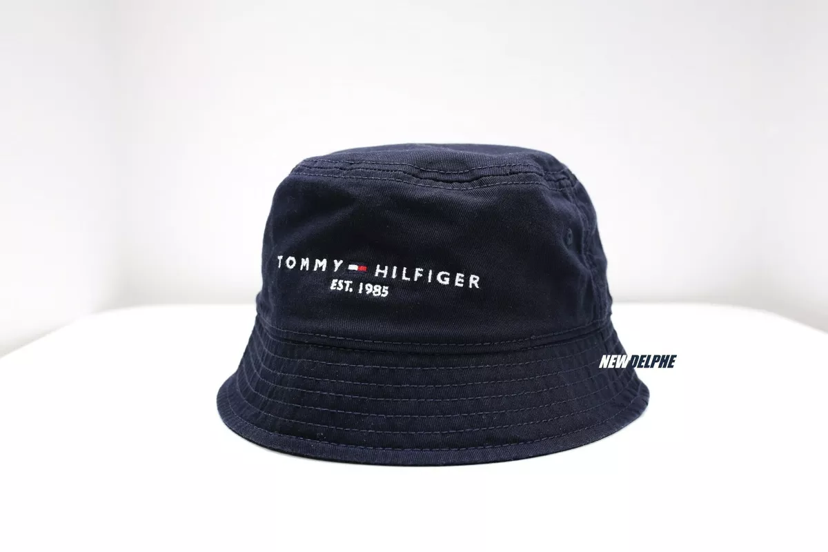 NWT TOMMY HILFIGER MEN S SIGNATURE FLAG LOGO BUCKET HAT CAP DARK NAVY L XL