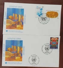 UN 1988 Set of 2 -NY & GENEVA DEFINITIVES First Day Covers