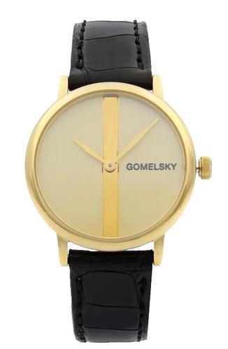 SHINOLA Quartz Wristwatch Analog Leather Gold CML S01209230 Case L