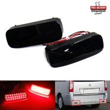 2 Black Lens Bumper Reflector LED Tail Stop Light For Peugeot 107 206 607 Expert