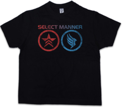 SELECT MANNER Kids Boys T-Shirt Symbols Jack Commander Mass Normandy Sign Effect