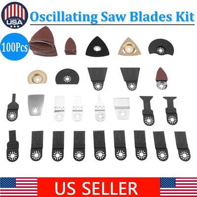 100PCS Saw Blades Oscillating Multi Tool Accessories Kits For Cutting Removing