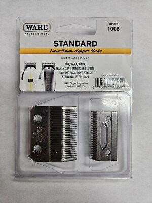 WAHL 2-Hole Clipper Blade 1006 - Standard - 1mm - 3mm, Super Taper, Sterling,Etc