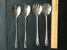 2 Different Vtg Silver Plated Salad Serving Fork Spoon Sheffield England + Italy
