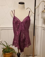 Victorias Secret Vintage Teddy 90s Gold Label Large Purple Snap Crotch New W tag