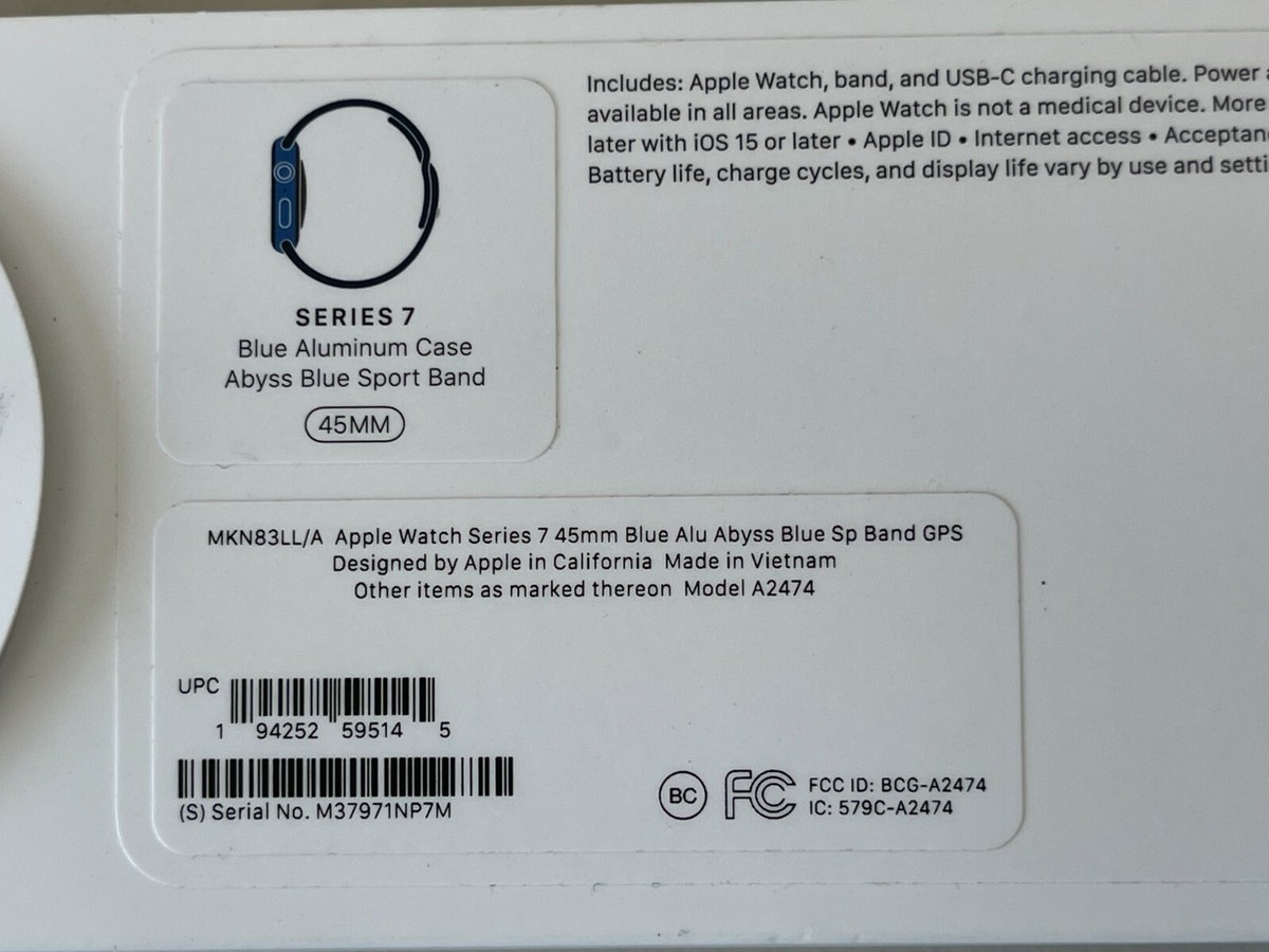 Apple Watch Series 7 45mm Blue Aluminum Case with Abyss Blue Sport