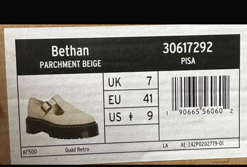 Dr. Martens Bethan Beigei EU 41 UK 7 Plateau 5,2 cm Halbschuhe Leder Schnalle - Bild 6 von 7