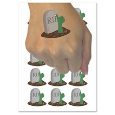 Zombie Thumbs Up Tombstone Grave Temporary Tattoo Water Resistant Body Art Set