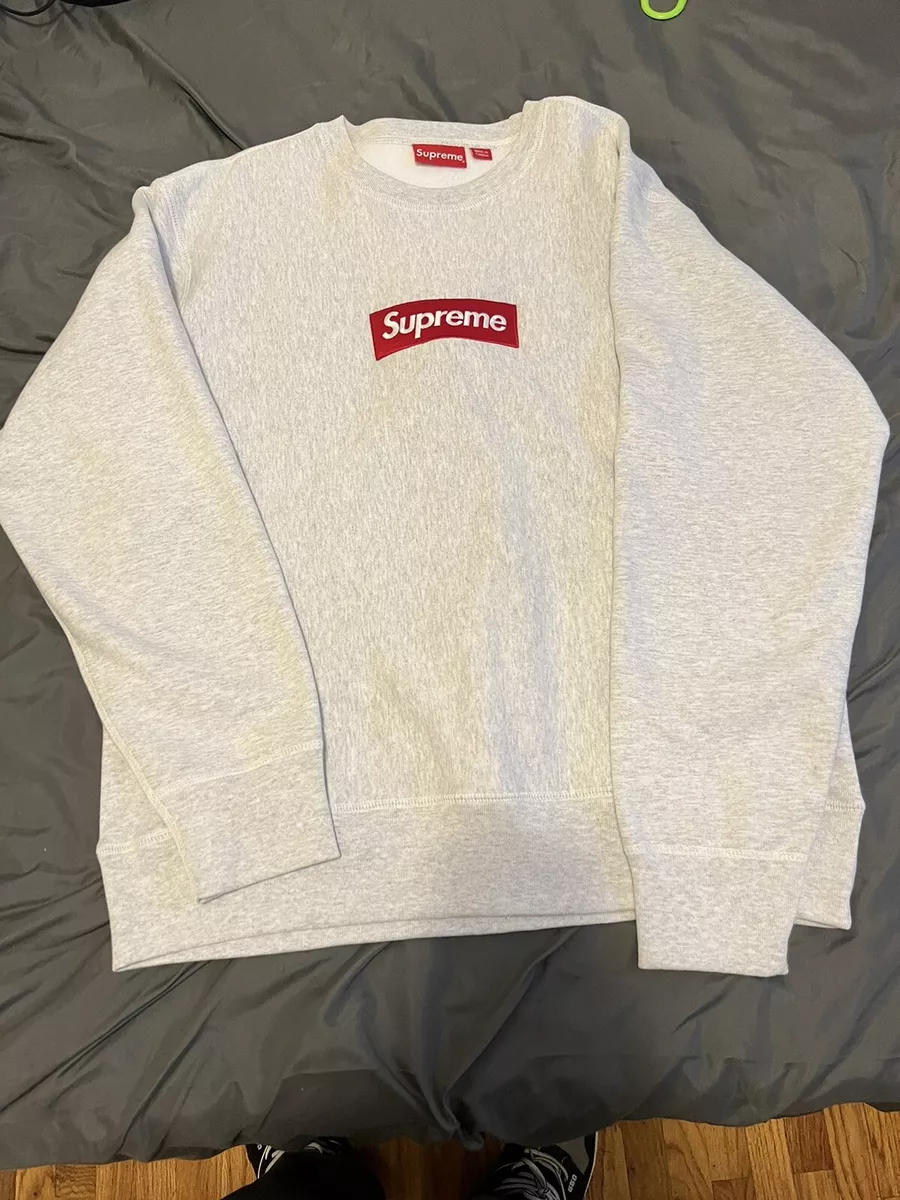 Supreme Box Logo Crewneck Sweatshirt (Grey) - Size L | eBay