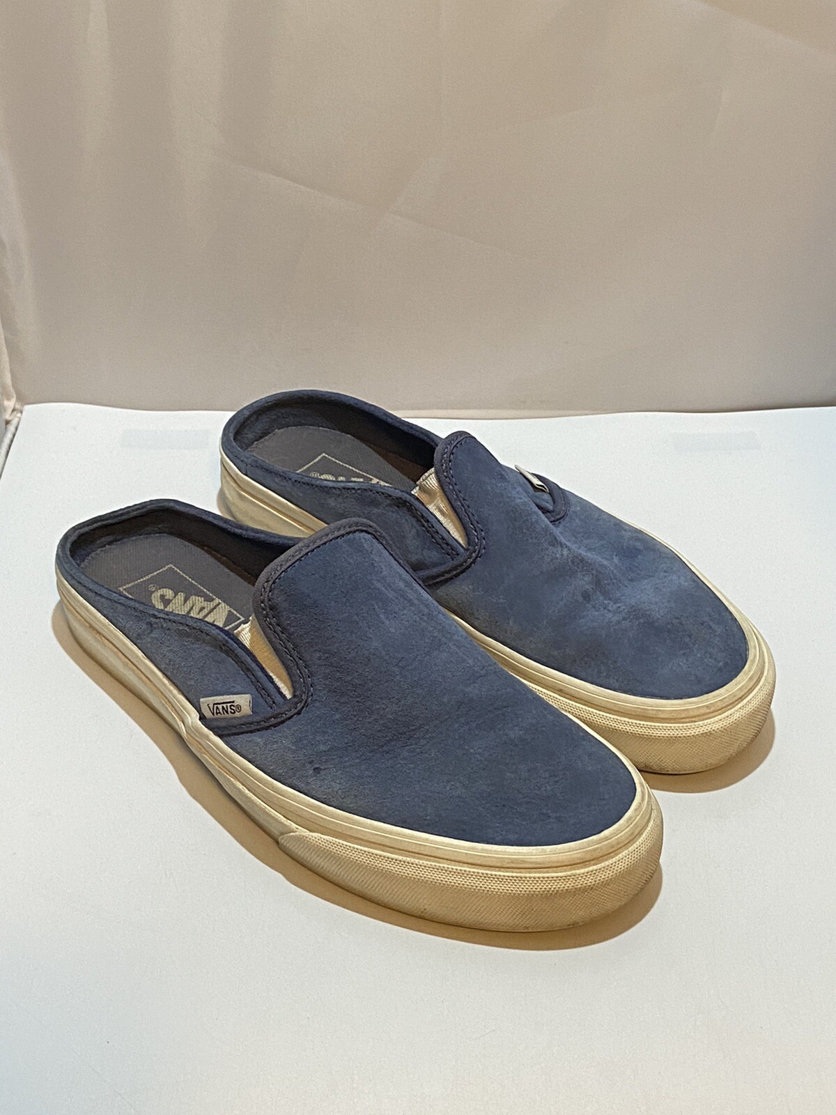Vans Blue Suede Slip-On Shoes Size: Men 