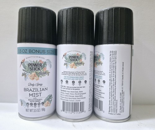 Power Stick Brazilian Mist Body Spray SET OF 3 Pistachio & Salted Caramel TikTok - Picture 2 of 2