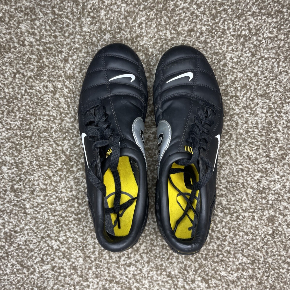 VTG Nike Total 90 III Soccer Cleats Shoes Mens 7 2004 Black Yellow