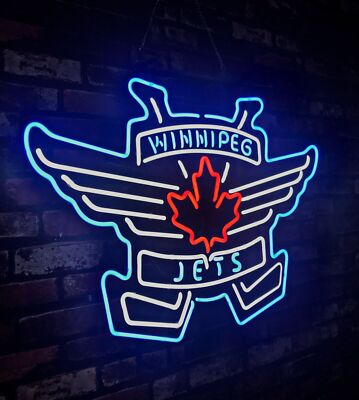 Winnipeg Sport Jets Neon Sign 24x20 Sport Bar Pub Cave Wall Window Decor Gift