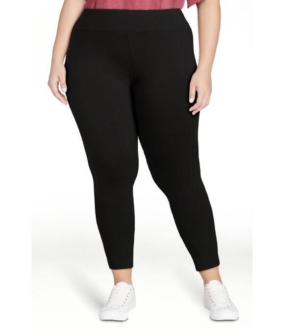 Terra and Sky Black High Rise Full Length Leggings 2X (20W-22W)