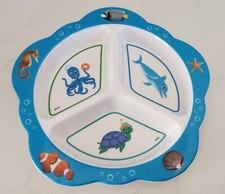 Playtex BABY EINSTEIN Colorful SEA LIFE Divided 3 Section 8" Melamine Plate