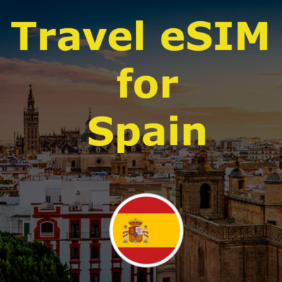 Spain Travel SIM eSIM | 30 Days, 5-20GB | Data Roaming On-the-Go