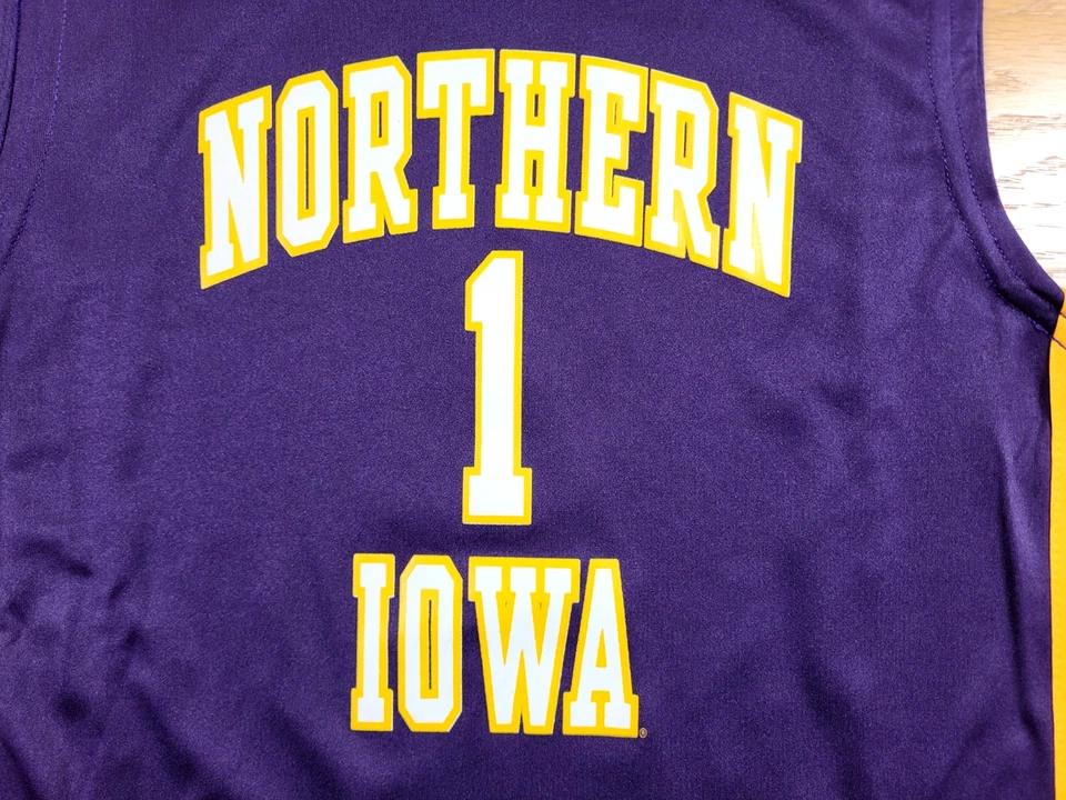 Northern Iowa Panthers Basketball Jersey Youth Large (12/14) Purple UNI Athletic - Image 2 of 4
