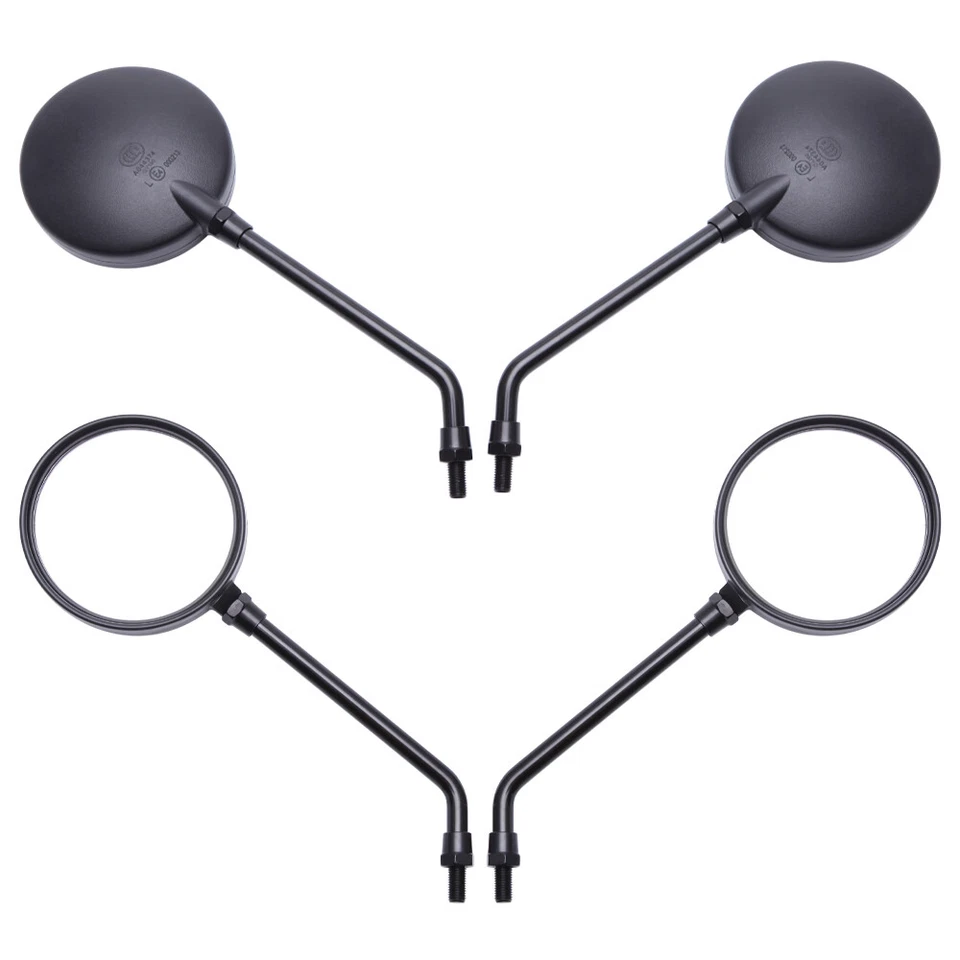 Par de espejos retrovisores negros de aluminio para eje Kawasaki KZ1000-E2 1980 KZ900-A4 Foto 2 de 4