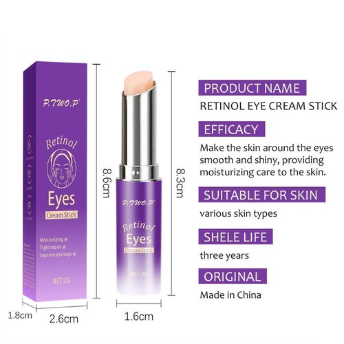 Crema de ojos con retinol removedor en barra ojeras bolsas hinchazón hidratante EE. UU. - Imagen 3 de 13
