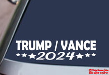 TRUMP / VANCE 2024 Vinyl Decal Sticker Car FOR PRESIDENT DONALD FIGHT USA J.D.