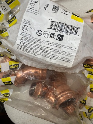 5 PK x4 Viega ProPress Copper 45 Elbow 1" x 1" P1 x P2 ~ Free Shiping