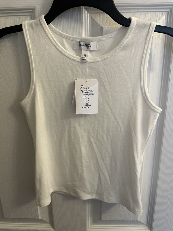 New Speechless Girls Kids Size Medium Sleeveless Tank Top White Cream