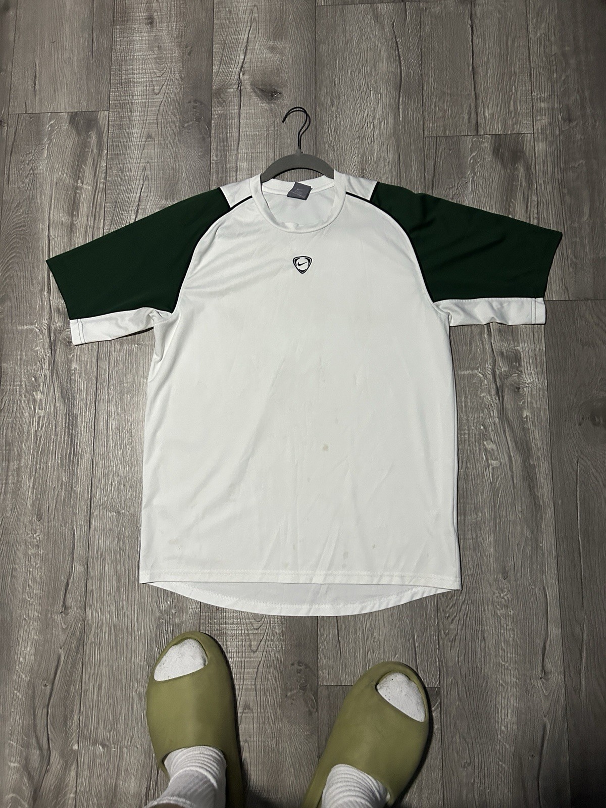 VTG 90s Nike Shirt Mexico M Green White Center Swoosh Logo Jersey Soccer
