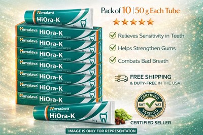 Himalaya HiOra-K Toothpaste Herbal Gum Care Oral Hygiene 50g x10 Pack free ship
