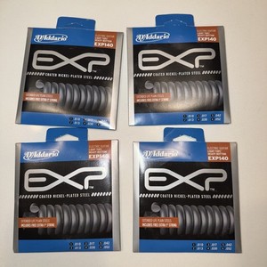 D'Addario EXP140 Coated Nickel Electric Strings 10-52 Light Top Heavy Bottom 4pk