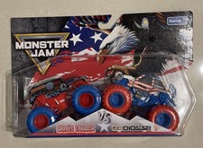 Monster Jam Stars And Stripes Grave Digger VS Digatron 1:64 Scale