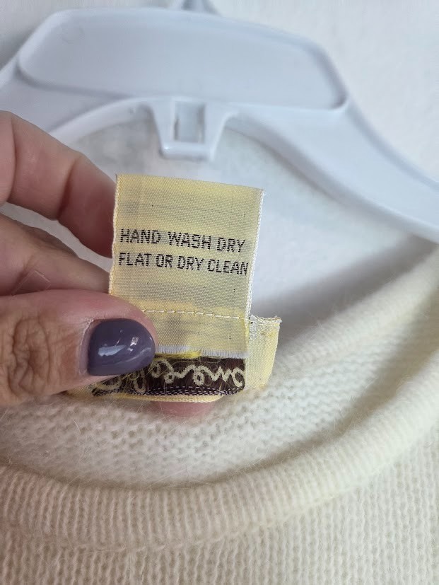 Reference Point Ivory Angora/Wool Cap Sleeve Knit… - image 4