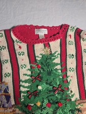 Casual Corner Vintage Christmas Tree Sweater