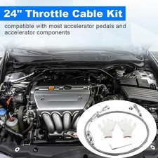 24 Inch Universal Throttle Cable Kit with Aluminum Fittings Ferrules, Adjusta...