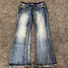 Miss Me Mid Boot Cut Jeans Embroidered Rhines...